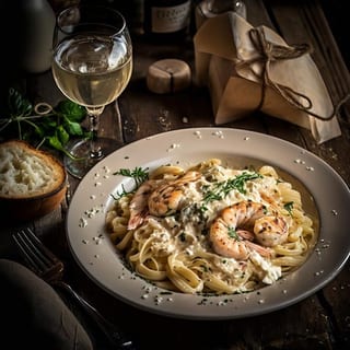 Fettuccini Alfredo w/Shrimp